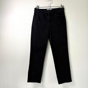 Vervet High Rise Ankle Straight Leg Jeans Womens 28 Black Denim Stretch T5895